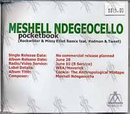 NDEGEOCELLO-- MESHELL - Pocketbook (Rockwilder & Missy Elliot remix feat. Redman & Tweet) - 1