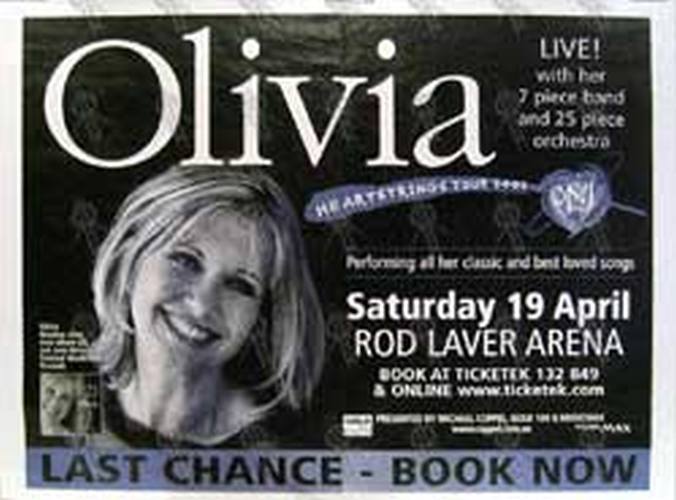 NEWTON-JOHN-- OLIVIA - Rod Laver Arena Melbourne - Saturday 19th April Show Poster - 1