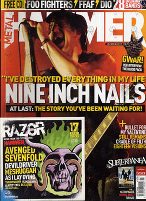 NINE INCH NAILS - &#39;Metal Hammer&#39; - July 2005 - Trent Reznor On Cover - 1