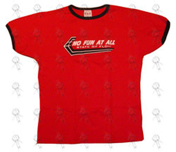 NO FUN AT ALL - Red &#39;State Of Flow&#39; Bonds Style T-Shirt - 1