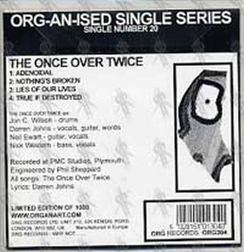 ONCE OVER TWICE-- THE - Strikes And Gutters EP (Org-an-ised Single Series/Single Number 20) - 2