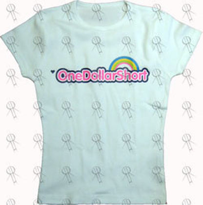 ONE DOLLAR SHORT - White 'Rainbow Brite' Style Logo Girls' T-Shirt - 1