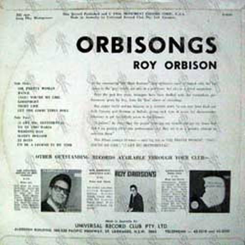 ORBISON-- ROY - Orbisongs - 2