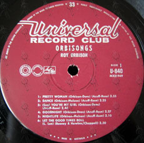 ORBISON-- ROY - Orbisongs - 3