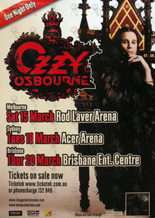 OSBOURNE-- OZZY - 2008 Australian Tour Poster - 1