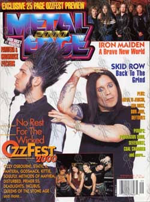 OSBOURNE-- OZZY - &#39;Metal Hammer&#39; - Sept 2000 - Ozzy &amp; Wayne From Static X On Cover - 1