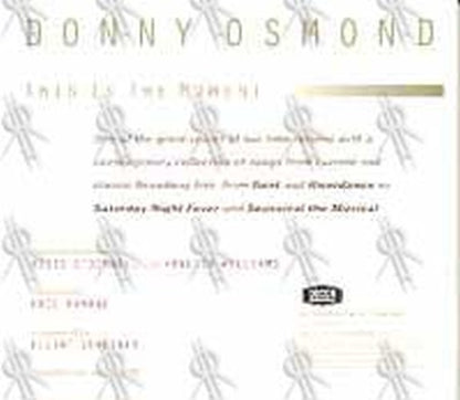 OSMOND-- DONNY - This Is The Moment - selections from - 2
