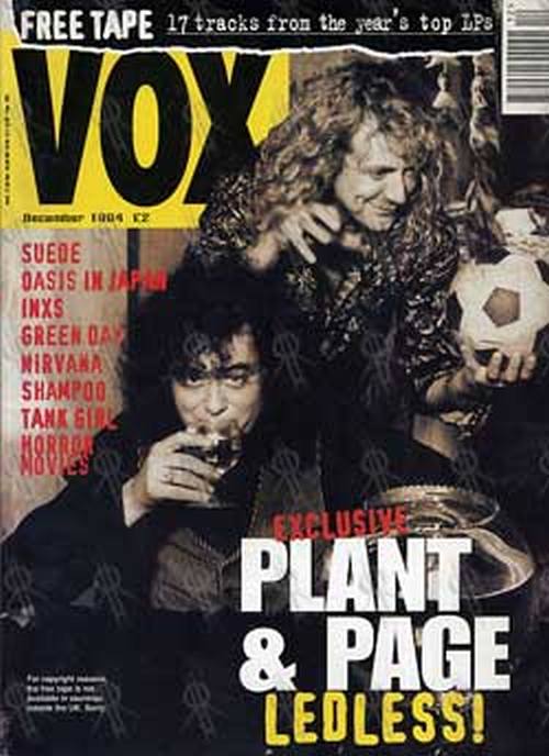 PAGE AND PLANT - &#39;Vox&#39; - December 1994- Page &amp; Plant On Cover - 1