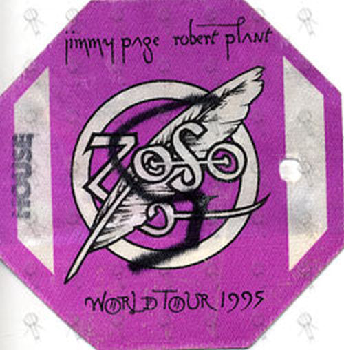 PAGE AND PLANT - 'World Tour 1995' Used Cloth Sticker Pass - 1