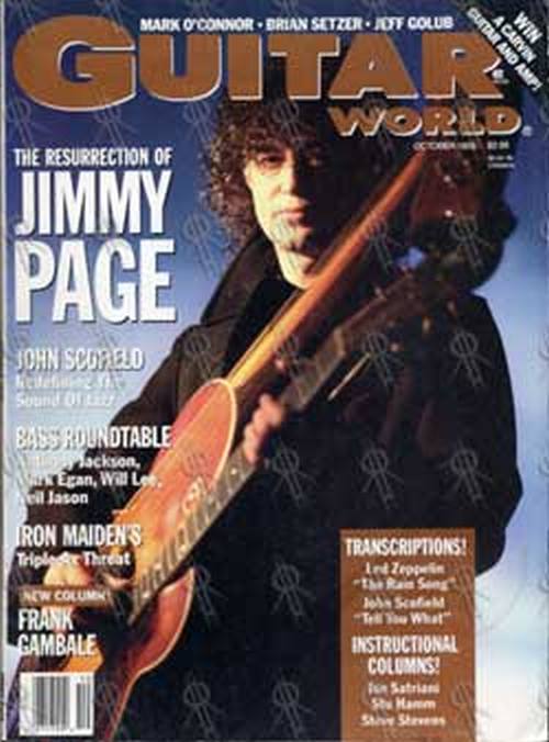 PAGE-- JIMMY - &#39;Guitar World&#39; - Oct 1988 - Jimmy Page On Cover - 1