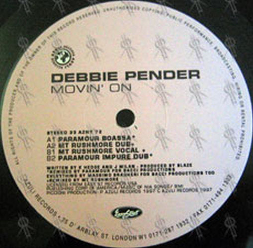 PENDER-- DEBBIE - Movin&#39; On - 3