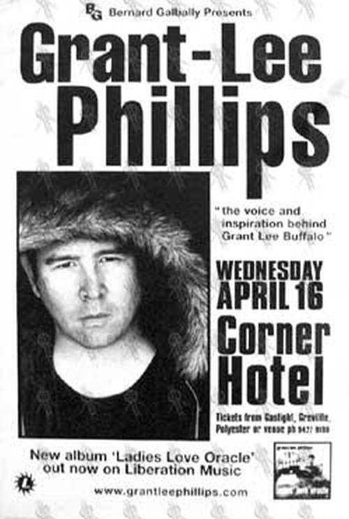 PHILLIPS-- GRANT-LEE - The Corner Hotel Melbourne - Wednesday 16th April Show Poster - 1