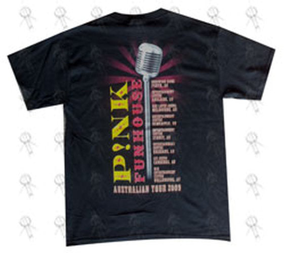 PINK - Black &#39;Funhouse Australia Tour 2009&#39; Mic Design T-Shirt - 3