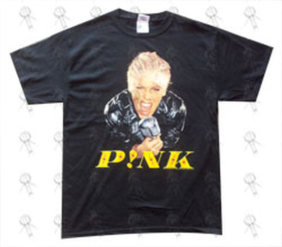 PINK - Black &#39;Funhouse Australia Tour 2009&#39; Mic Design T-Shirt - 1