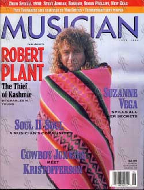 PLANT-- ROBERT - &#39;Musician&#39; - June 1990 - Robert Plant On Cover - 1