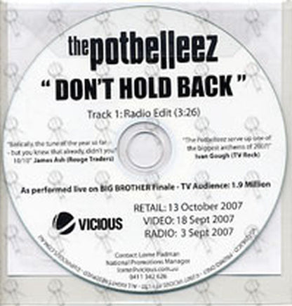 POTBELLEEZ-- THE - Don't Hold Back - 2