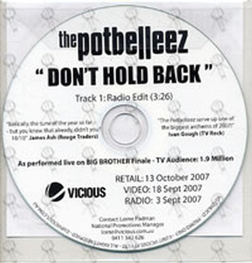 POTBELLEEZ-- THE - Don't Hold Back - 2