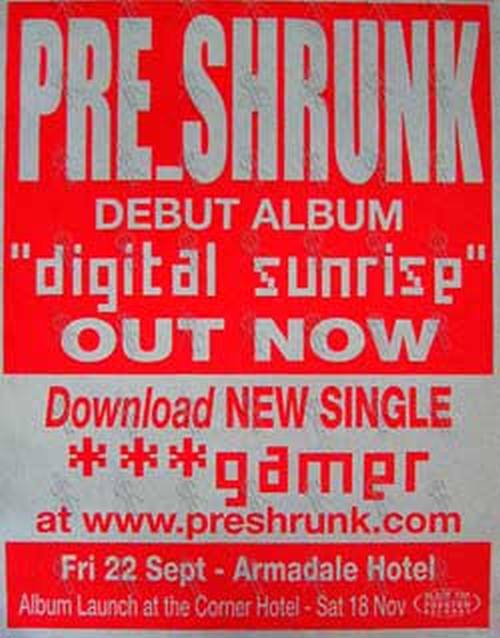 PRE-SHRUNK - 'Digital Sunrise' Album/'Gamer' Single/'Fri 22 Sept @ Armadale Hotel' - 1