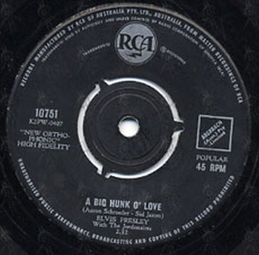PRESLEY-- ELVIS - A Big Hunk O' Love - 2