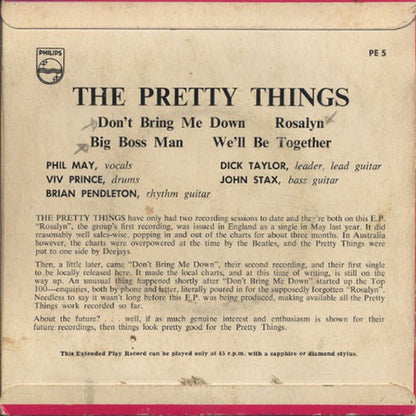 PRETTY THINGS-- THE - Rosalyn / Don't Bring Me Down / We'll Be Together / Big Boss Man - 2