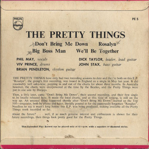 PRETTY THINGS-- THE - Rosalyn / Don't Bring Me Down / We'll Be Together / Big Boss Man - 2