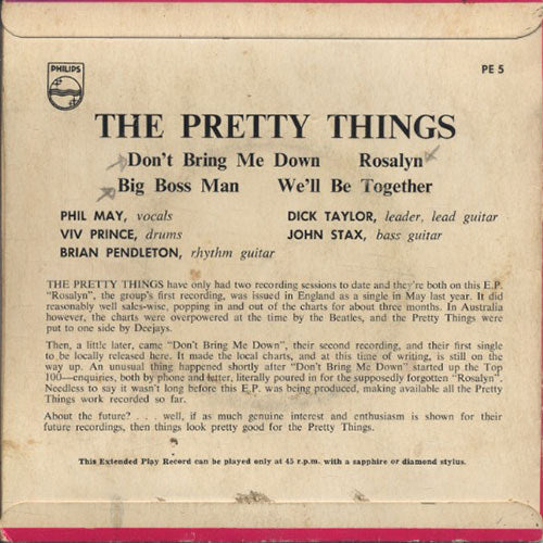 PRETTY THINGS-- THE - Rosalyn / Don&#39;t Bring Me Down / We&#39;ll Be Together / Big Boss Man - 2