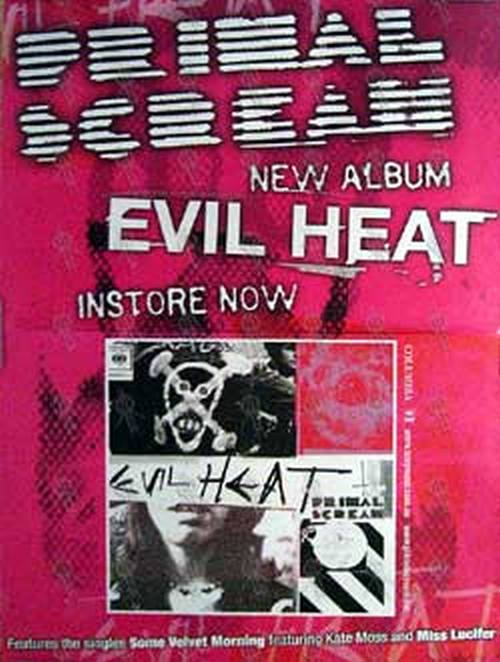 PRIMAL SCREAM - 'Evil Heat' Album Poster - 1