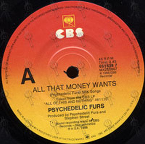PSYCHEDELIC FURS-- THE - All That Money Wants - 3