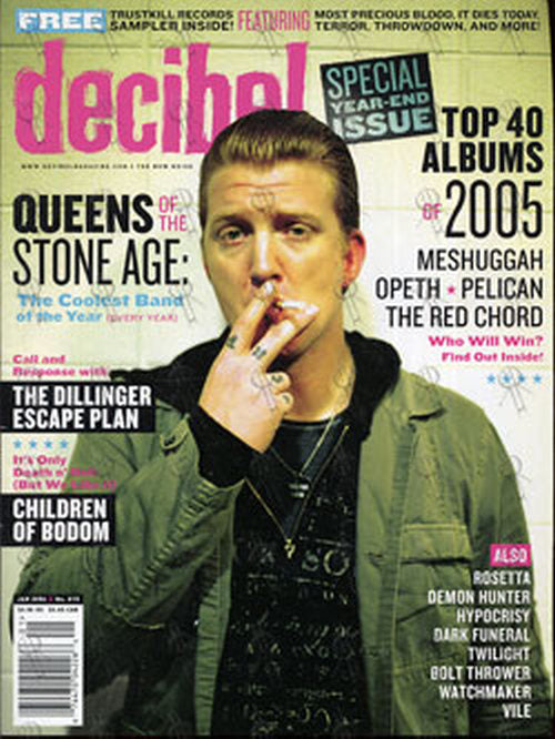 QUEENS OF THE STONE AGE - 'Decibel' - January 2006 - Josh Homme On Cover - 1