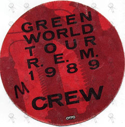 REM - &#39;Green World Tour 1989&#39; Used Crew Cloth Sticker Pass - 1