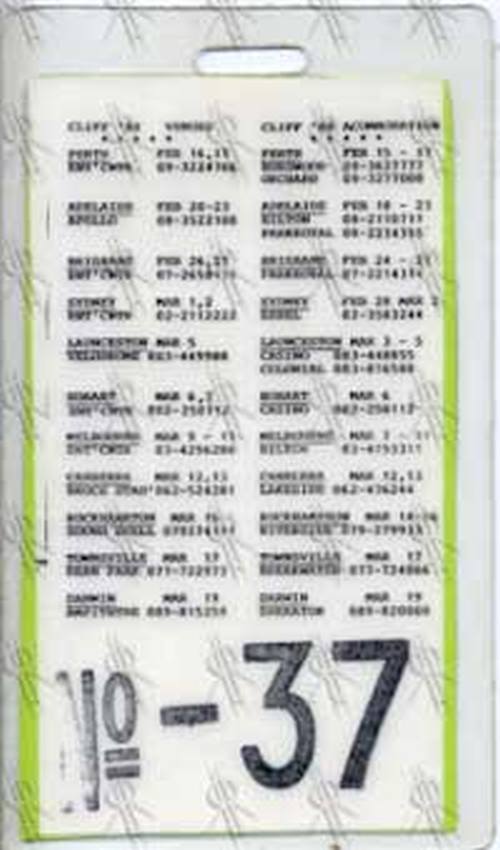 RICHARD-- CLIFF - 1988 Australia/New Zealand Access All Areas Laminate - 2
