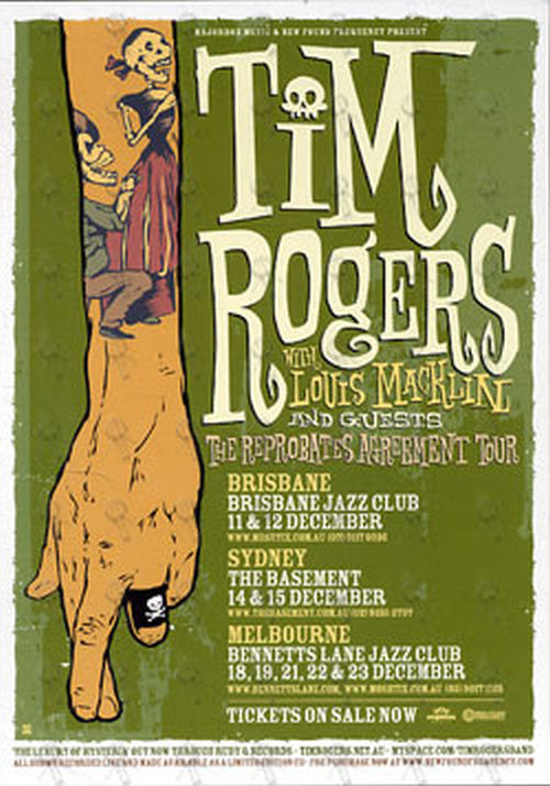 ROGERS-- TIM - &#39;Reprobates Agreement&#39; 2007 Tour Double-Sided Colour Flyer - 1