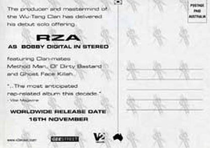 RZA - 'RZA As Bobby Digital In Stereo' Album Postcard - 2