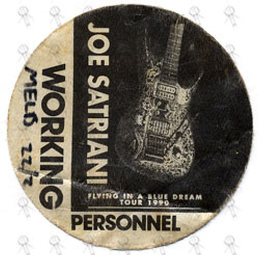 SATRIANI-- JOE - 'Flying In A Blue Dream Tour 1990' Used Working Personnel Cloth Sticker Pass - 1