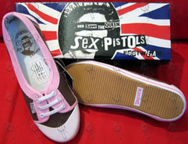 SEX PISTOLS - Pink &amp; Brown &#39;3 Eyelet&#39; Flats Girls&#39; Shoes - 1