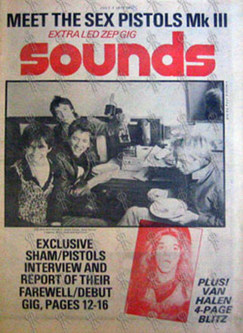 SHAM 69 - &#39;Sounds&#39; - 7 July 1979 - Sham 69 On Cover - 1