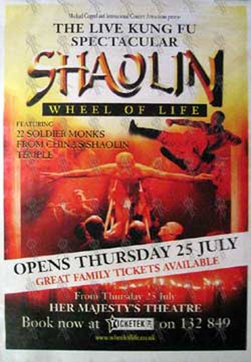 SHAOLIN WHEEL OF LIFE - &#39;Live Kung Fu Spectacular - Shaolin Wheel Of Life&#39; Show Poster - 1