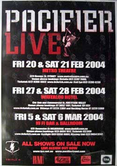 Pacifier Live' Poster - Rare Records Au