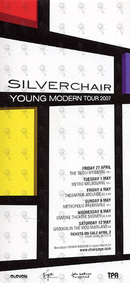 SILVERCHAIR - 2007 Young Modern Tour Flyer - 1