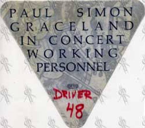 SIMON-- PAUL - &#39;Graceland Concert&#39; Working Personnel Pass - 1