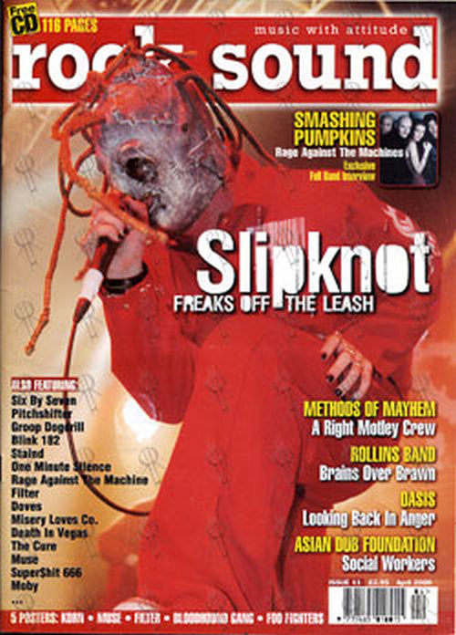 SLIPKNOT - &#39;Rock Sound&#39; - April 2000 - Issue 11 - Corey Taylor On Cover - 1