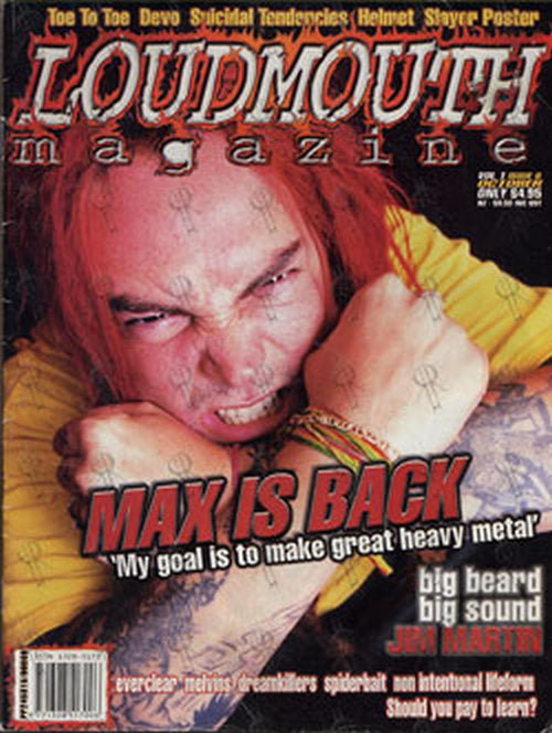 SOULFLY - &#39;Loudmouth&#39; - Vol. 1 Issue 6 October 1999 - Max Cavalera On Front - 1