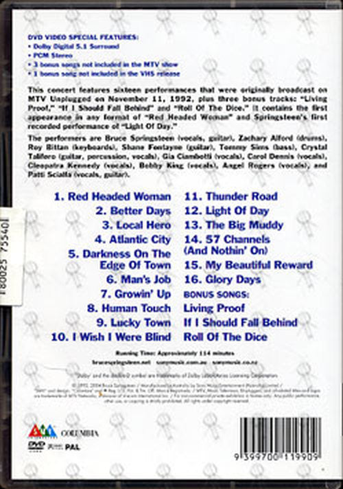 SPRINGSTEEN-- BRUCE - In Concert / MTV Plugged - 2
