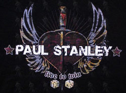 STANLEY-- PAUL - Black 'Live To Win' 'Winged Heart' Design T-Shirt - 2