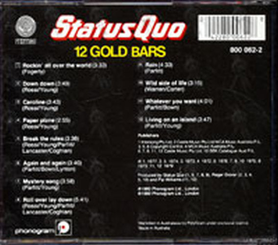 STATUS QUO - 12 Gold Bars - 2
