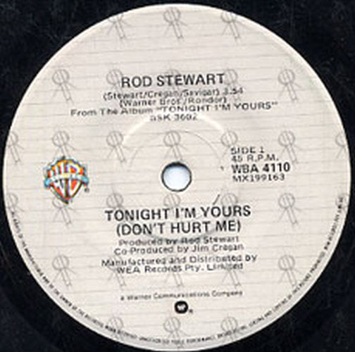 STEWART-- ROD - Tonight I&#39;m Yours (Don&#39;t Hurt Me) - 2