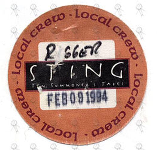 STING - &#39;Ten Summoner&#39;s Tales&#39; Local Crew Cloth Sticker Pass - 1