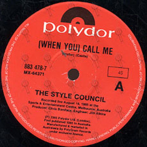 STYLE COUNCIL-- THE - (When You) Call Me - 3