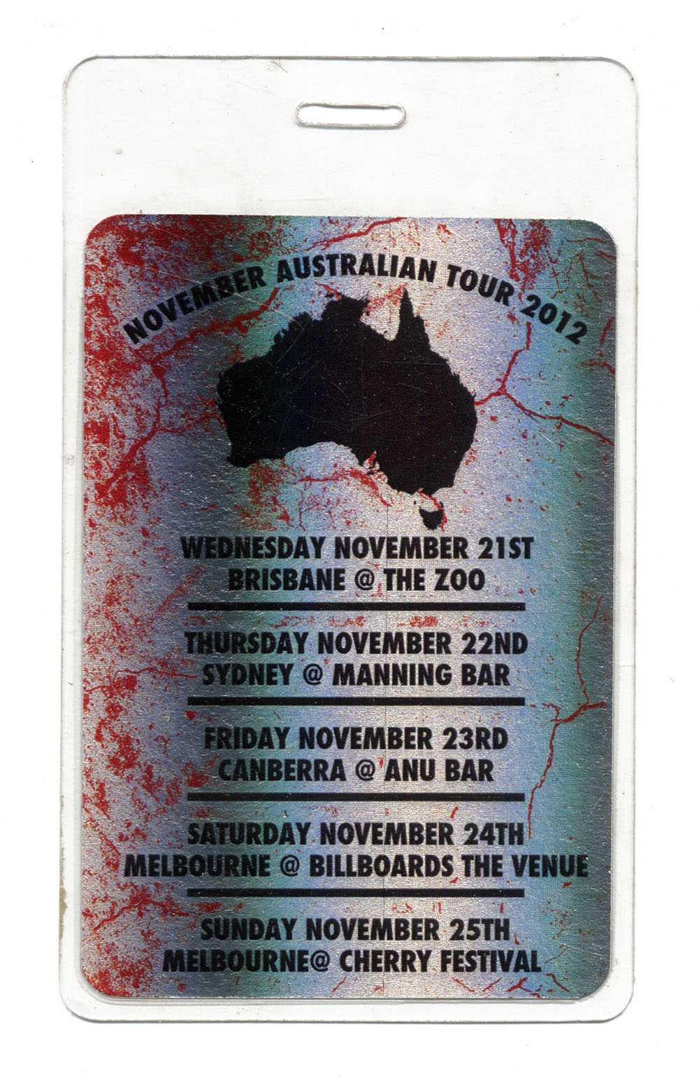 2012 Australian Tour AAA Pass