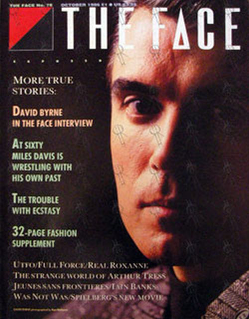 TALKING HEADS - 'The Face' - October 1986 - David Byrne On Front Cover - 1